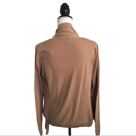 Metro 7 Open Front Draped Cardigan Long Sleeve Natural Tan Women’s US Medium - Picture 2 of 3